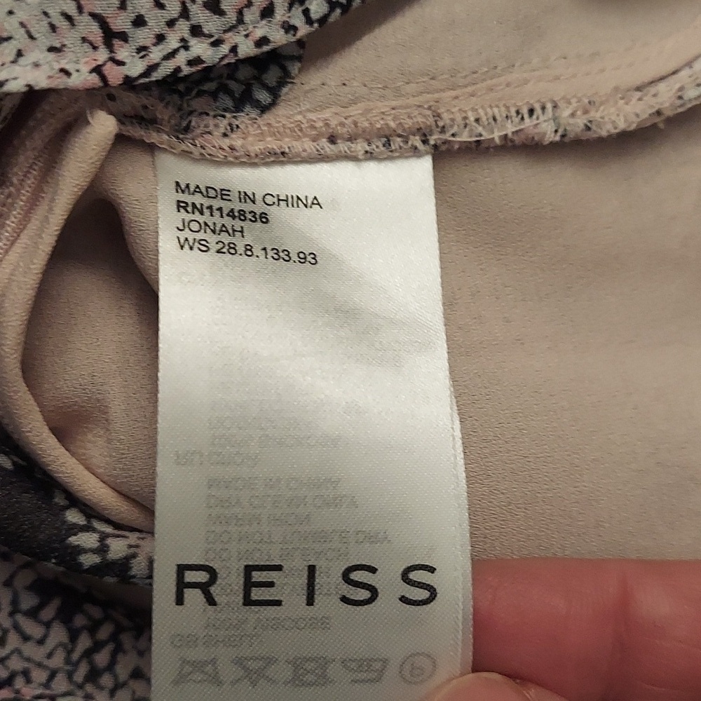 REISS Jonah Circle Print A Line Mini Skirt 4 Date Night Summer Flowy Breathable - Picture 13 of 14